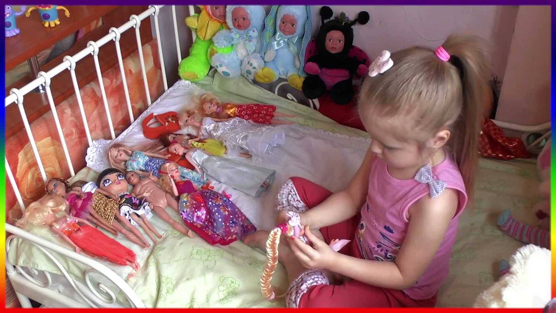 ⁣Cute little girl playing in the Barbie and Ken .Cute kids video.Russia Ufa 2015