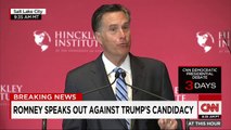 Former Republican presidential candidate Mitt Romney slams Donald J. Trump in a speech in Salt Lake City