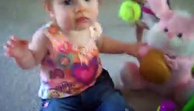 Easter Bunny Teaches Baby Girl Some New Dance Moves