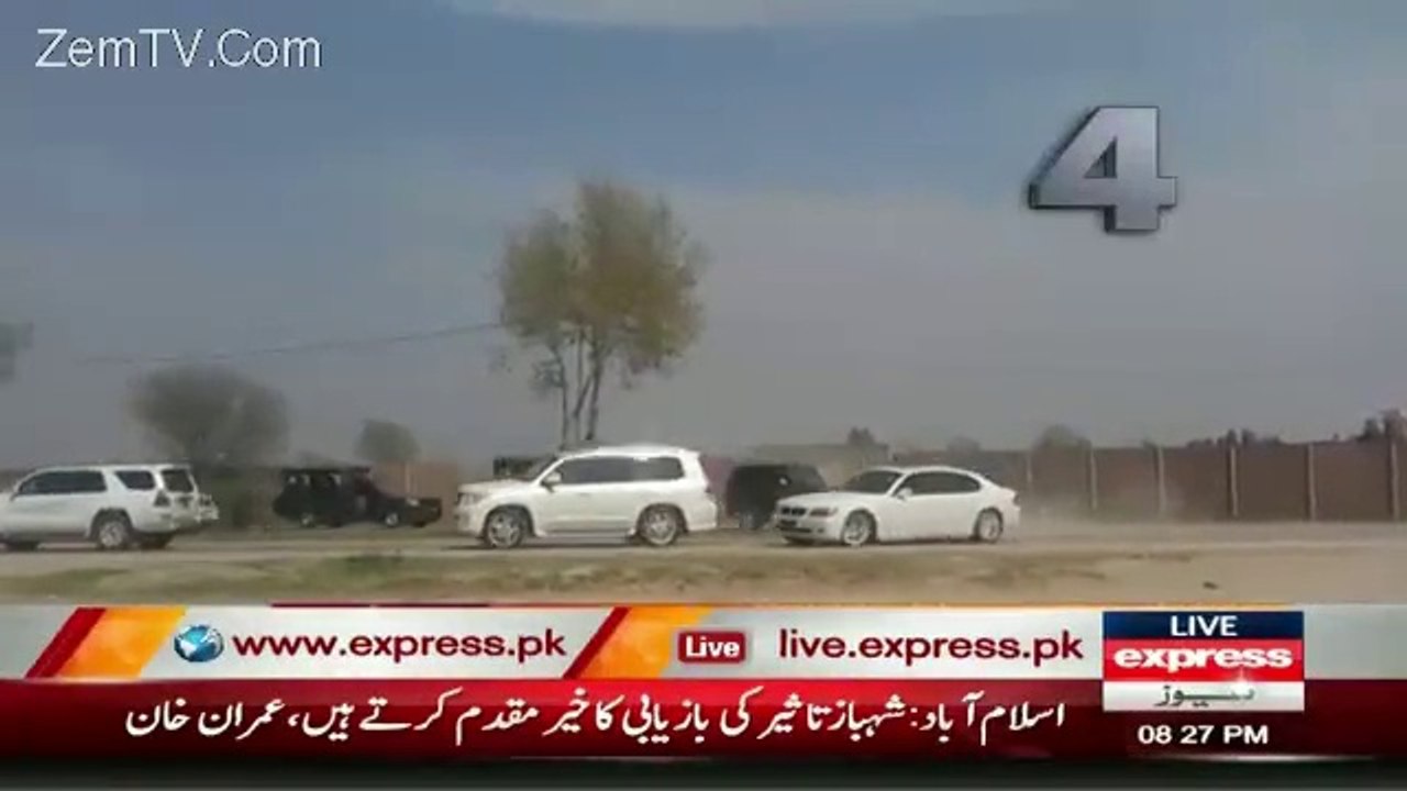 Imran Khan plays a video of Hamza Shahbaz today's convoy with huge protocol