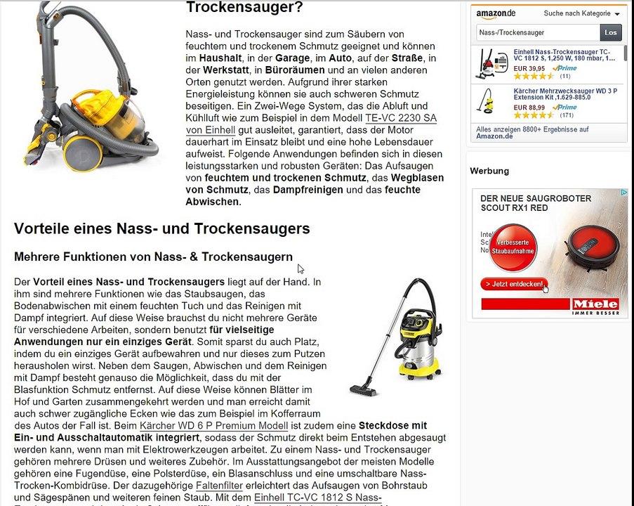 Nass-/Trockensauger Informationen, Ratgeber, Tipps und Tricks