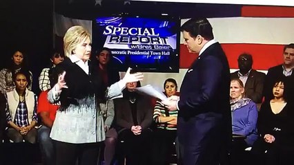 Millennial disagrees with Hillary Clinton at Fox Town Hall March 7 2016