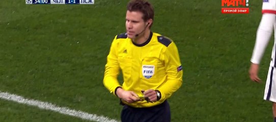 Yellow card Rabiot UEFA Champions League 1/8 Final - 09.03.2016 Chelsea 1-1 PSG