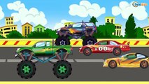 ✔ Car Cartoons for children. Racing Cars, Monster Truck. Race with obstacles. Funny Cars TV ✔ 2016