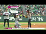 [Y-STAR] Ivy throws a ball for opening of LG Twins' baseball play (가수 아이비, 섹시한 강속 시구)