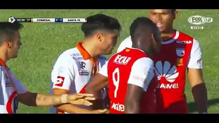 Ibarguen Entrada Criminosa é Expulso Cobresal (CHI) 0 x 2 Ind. Santa Fe (Col) 09.03.2016