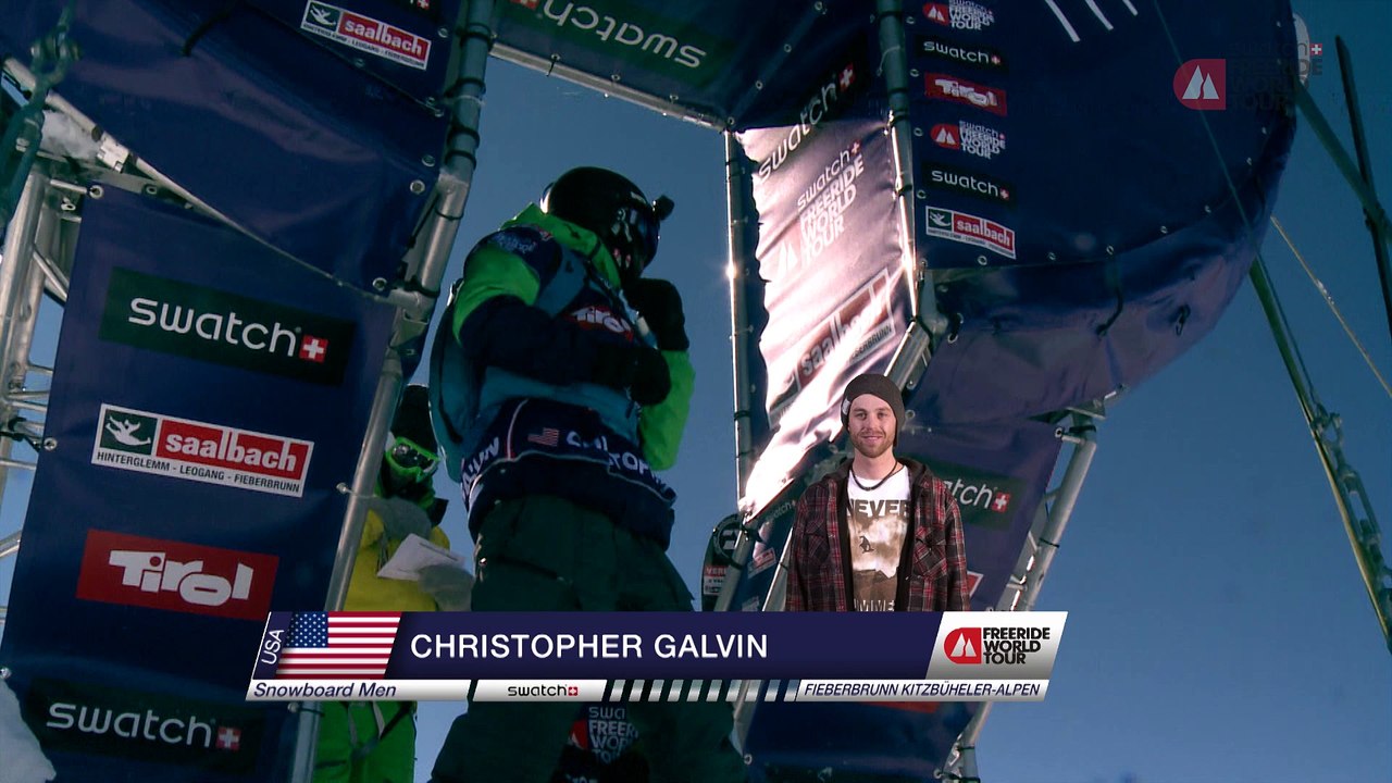 Run Christopher Galvin 3rd place - Fieberbrunn Kitzbüheler Alpen - Swatch Freeride World Tour 2016