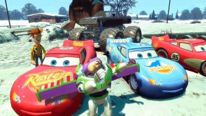 Buzz L'éclair & Woody (Toy Story) s'amusent en Monster Truck   Gameplay pour enfant