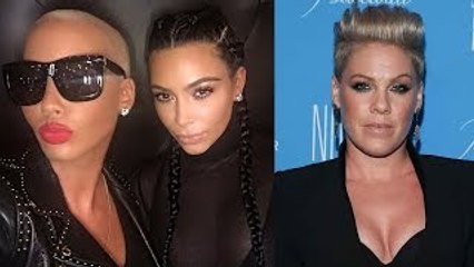 Amber Rose Slams Pink & Comes To Kim Kardashians Nude Feud Defense