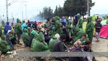 Migrants stranded in rain at Greek-Macedonian border