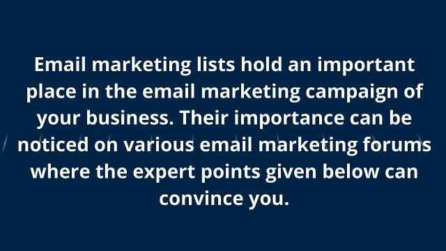 Why is email marketing lists important for your email campaign to be successful