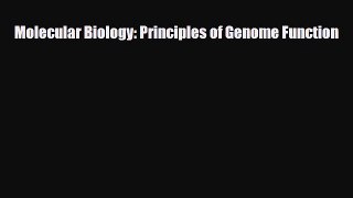 PDF Molecular Biology: Principles of Genome Function [PDF] Full Ebook