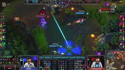 Highlight C9 Sneaky Lucian Quadrakill vs SSB