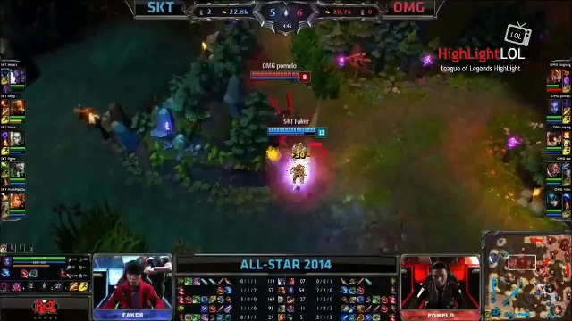 Highlight SKT T1 Faker Orianna Dodge Moving SKT T1 vs OMG Allstar Paris 2014