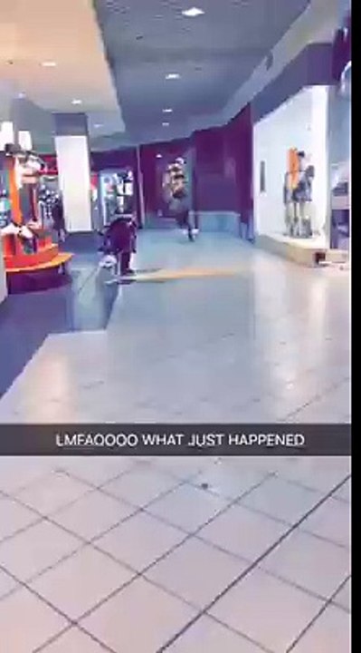 Female shopper stops runaway from cops.... Hilarious LOL
