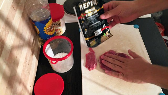 Как приготовить бифштекс из говядины с яйцом!