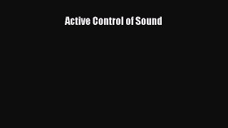 Read Active Control of Sound PDF Free
