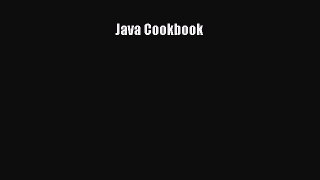 Read Java Cookbook Ebook