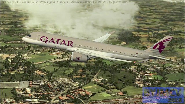 PREPAR3D 3.1 - Airbus A350 XWB, Qatar Airways - Munich Airport (EDDM) - BY JMCV 2016
