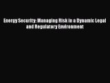 Read Energy Security: Managing Risk in a Dynamic Legal and Regulatory Environment Ebook Free