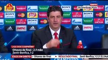Rui Vitória Conf de Imprensa Zenit 1 x 2 Benfica 2ª Mão 1/8 Champions League 2015-16