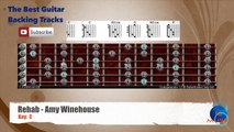 Rehab - Amy Winehouse Guitar Backing Track with scale chart and chords