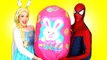 Spiderman & Frozen Elsa vs Venom!  Giant Easter Egg Surprise Hunt! Superhero Fun in Real Life _) (1080p)