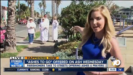 Ashes To Go offered on Ash Wednesday