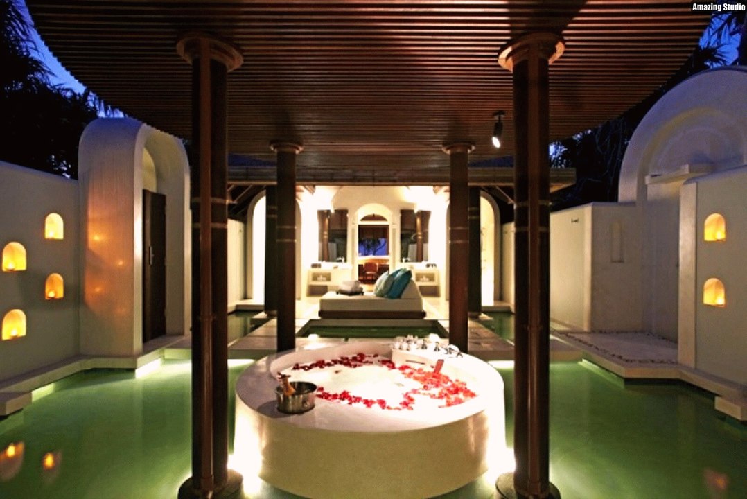 Ãœberdachte Runde Badewanne Spa Resort