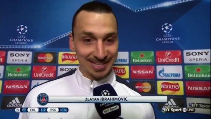 Zlatan Ibrahimović Post Match Interview - Chelsea 1-2 PSG 09.03.2016