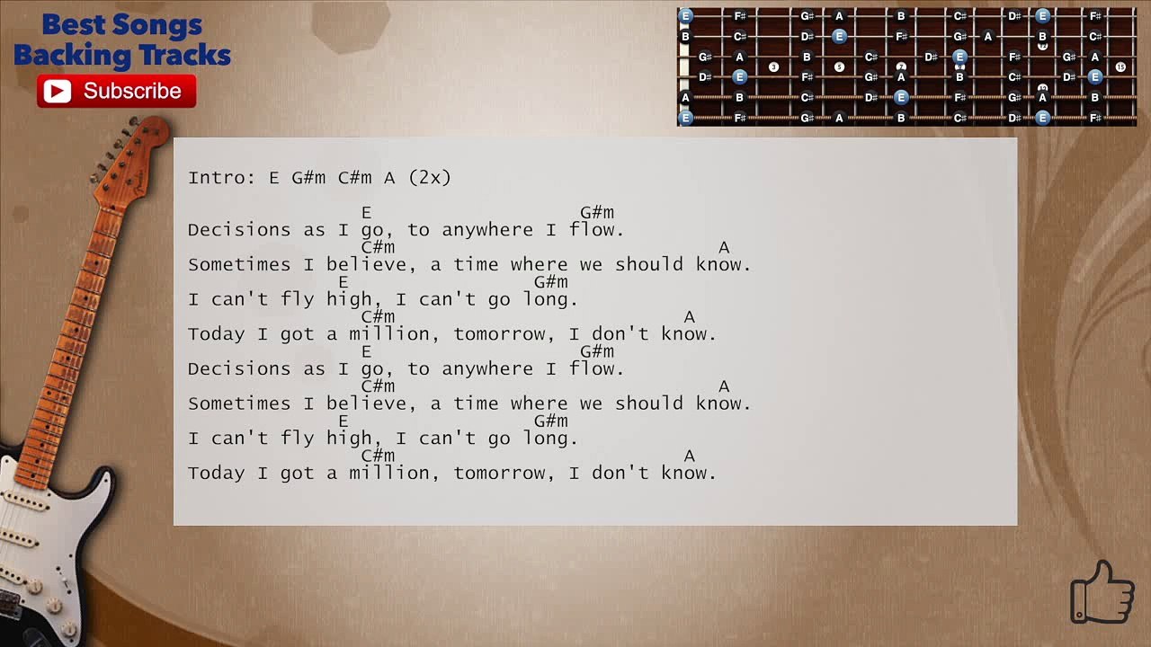 Reality - Lost Frequencies Guitar Backing Track with scale, chords and lyrics