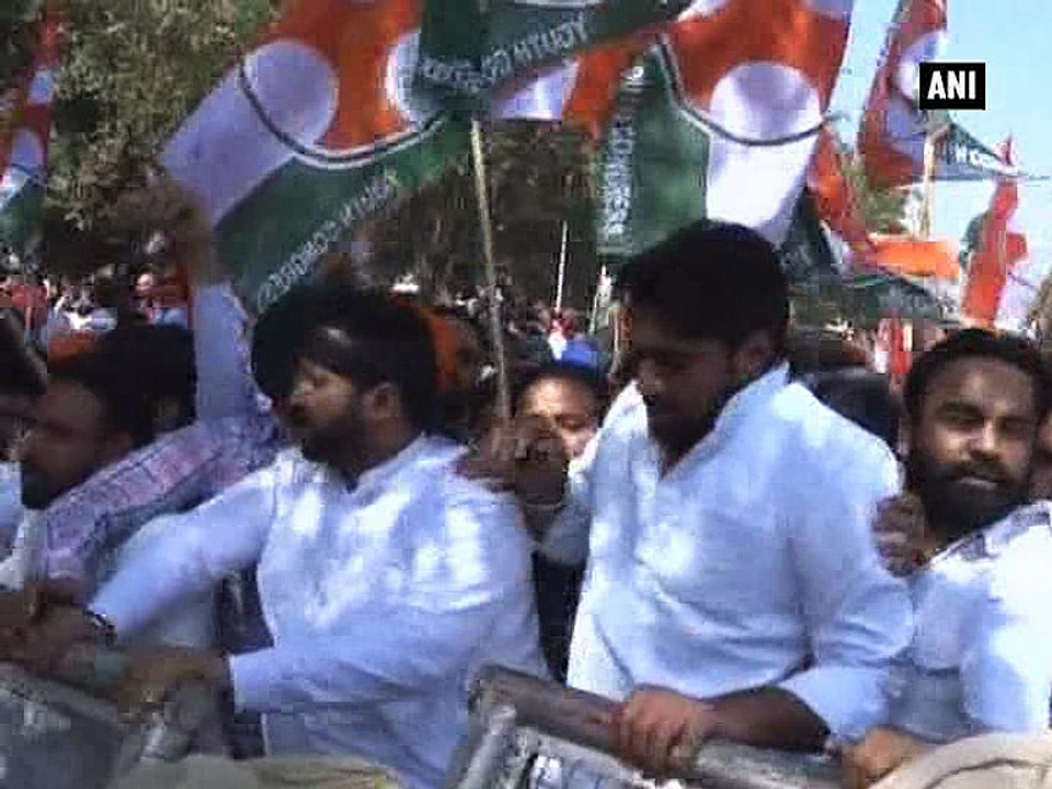 Police use water cannons to disperse Youth Congress activists protesting on Sutlej Yamuna link