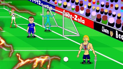 Chelsea vs PSG 1-2 (UEFA Champions League Cartoon Highlights Zlatan Ibrahimovic goal 2016)