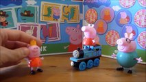 Świnka peppa zabawki Peppa Pig, Daddy Pig and Thomas