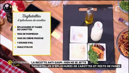 recette : tagliatelles d'épluchures de carottes