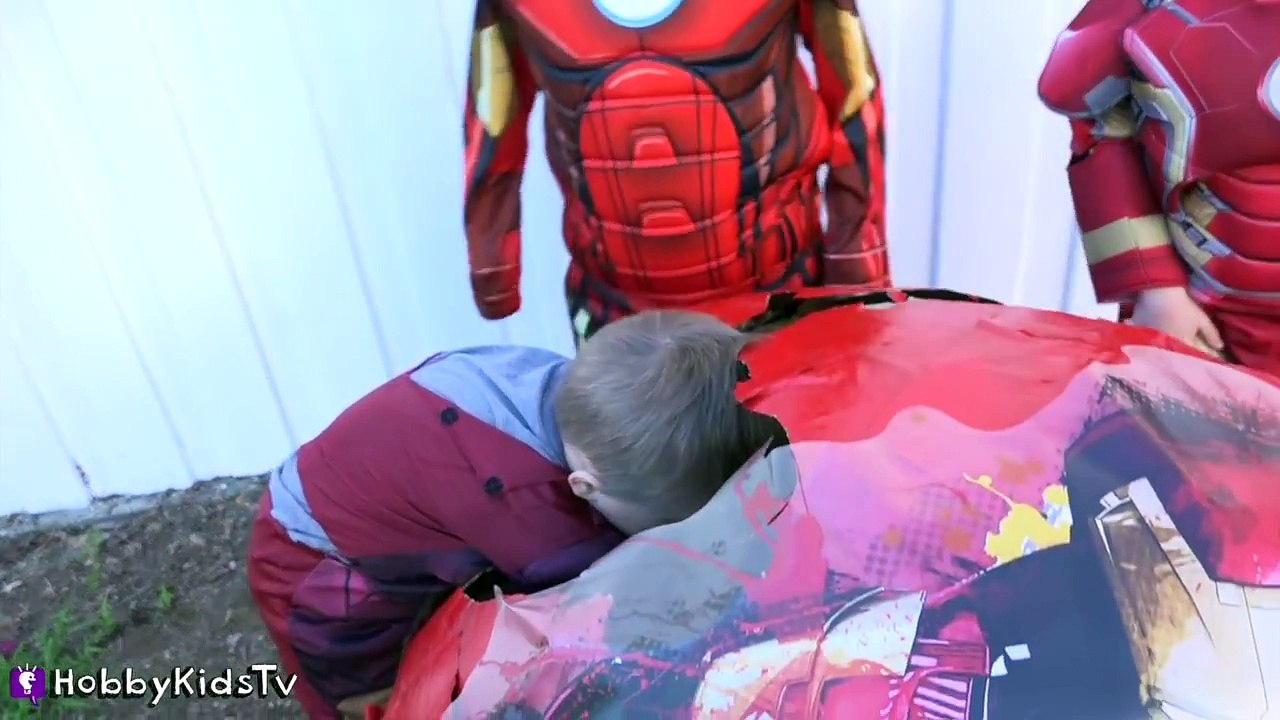Biggest SURPRISE Iron-Man Egg! Flying Kids + Disney Playmation Infinity Hulk HobbyKidsTV
