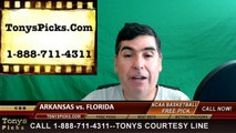 College Basketball Free Pick Florida Gators vs. Arkansas Razorbacks Prediction Odds Preview 3-10-2016