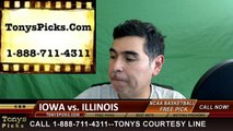 College Basketball Free Pick Illinois Fighting Illini vs. Iowa Hawkeyes Prediction Odds Preview 3-10-2016
