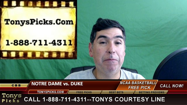 College Basketball Free Pick Duke Blue Devils vs. Notre Dame Fighting Irish Prediction Odds Preview 3-10-2016