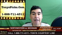 College Basketball Free Pick Michigan Wolverines vs. Northwestern Wildcats Prediction Odds Preview 3-10-2016