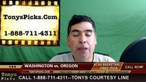 College Basketball Free Pick Oregon Ducks vs. Washington Huskies Prediction Odds Preview 3-10-2016