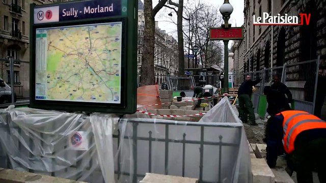 Crue du siècle : la RATP s'entraîne à murer ses entrées de métro