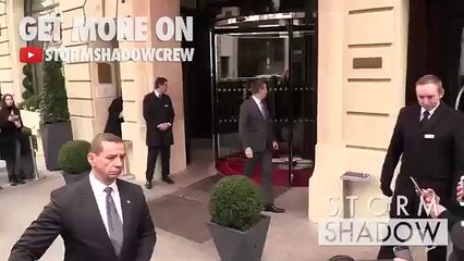 Selena Gomez extremely reavealing top at her hotel in Paris