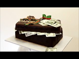 Gucci Box Cake with Sugar money on top - 3D Gucci Cake