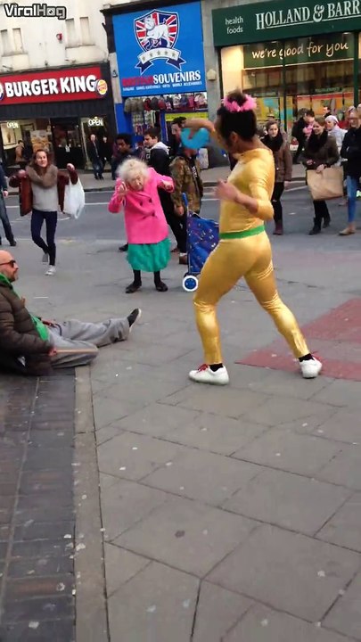A granny gets down with the Disco Bunny