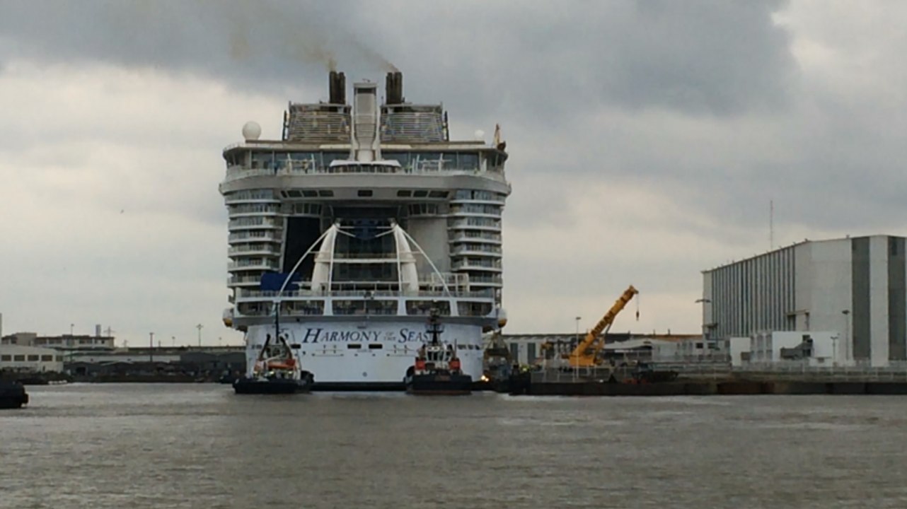 Le départ en essais de l'Harmony of the seas