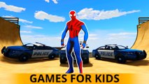 GTA  Spiderman Fun with the Ball Cartoon Cars Monster Trucks Dump Truck and McQueen 3D for Kids Abc Alphabet Songs