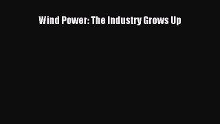 Read Wind Power: The Industry Grows Up Ebook Free