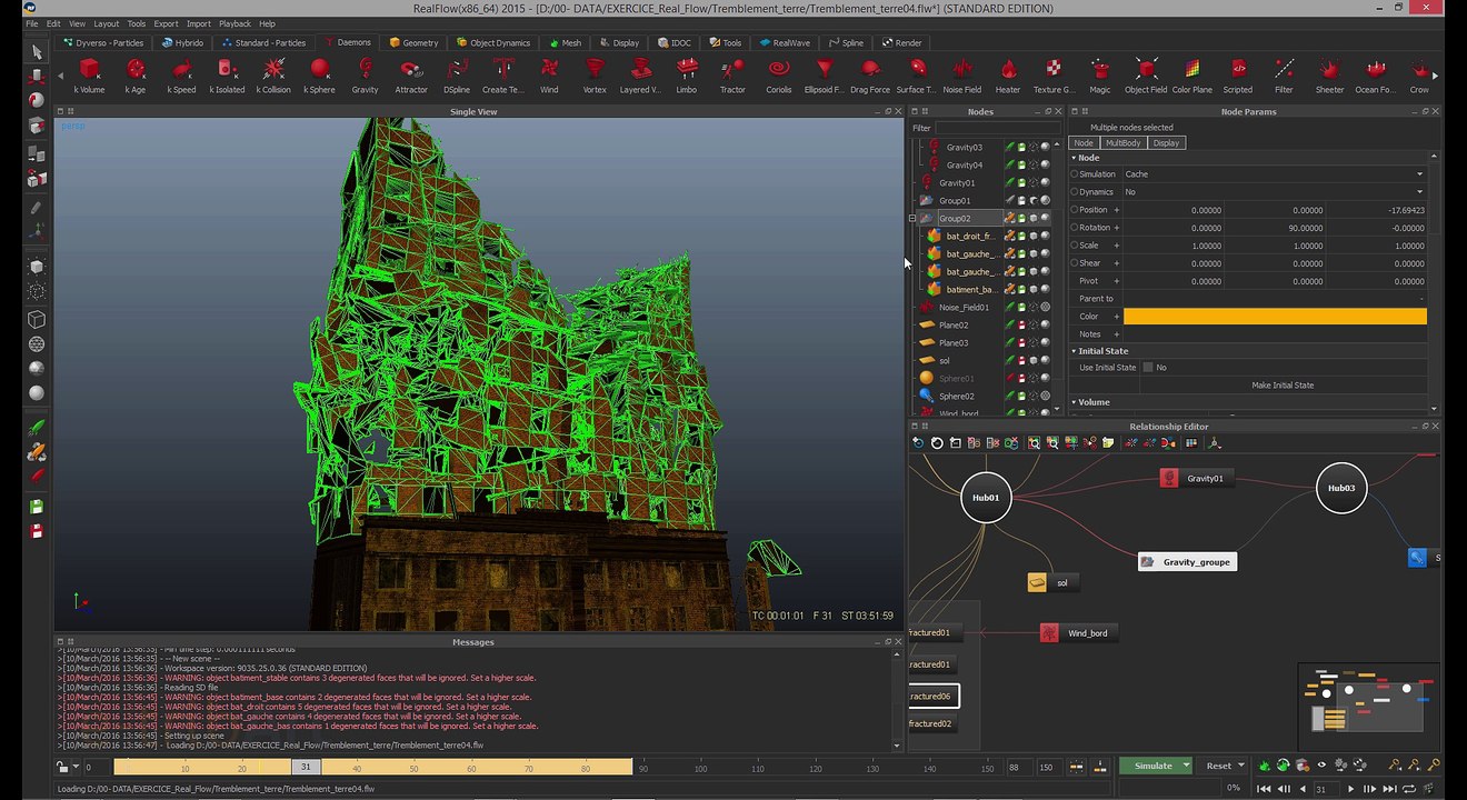 Tuto du Jeudi : explosion de bâtiments sous Realflow 2015