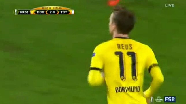 Marco Reus 2 nd Goal Dortmund 3 - 0 Tottenham Europa League 10-3-2016